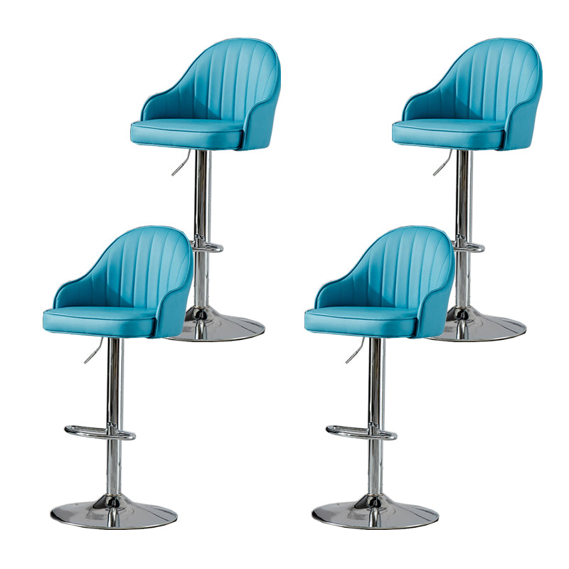 Contemporary Faux Leather Counter Stool Fabric Cushion in Matte Finish