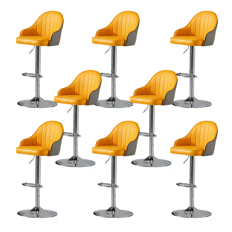 Contemporary Faux Leather Counter Stool Fabric Cushion in Matte Finish