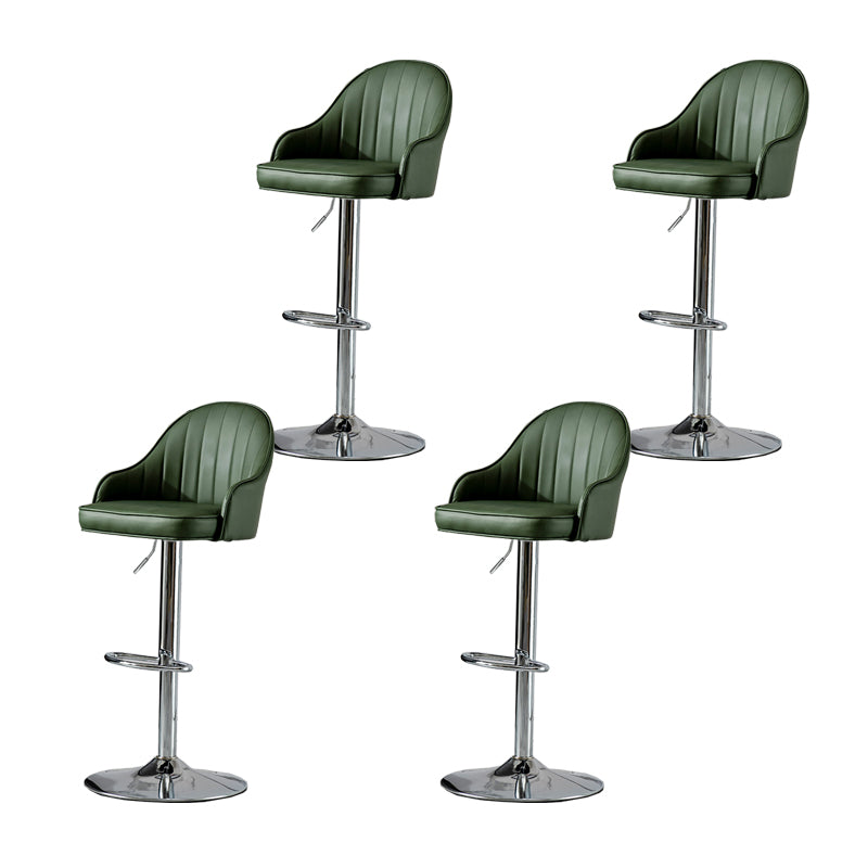 Contemporary Faux Leather Counter Stool Fabric Cushion in Matte Finish