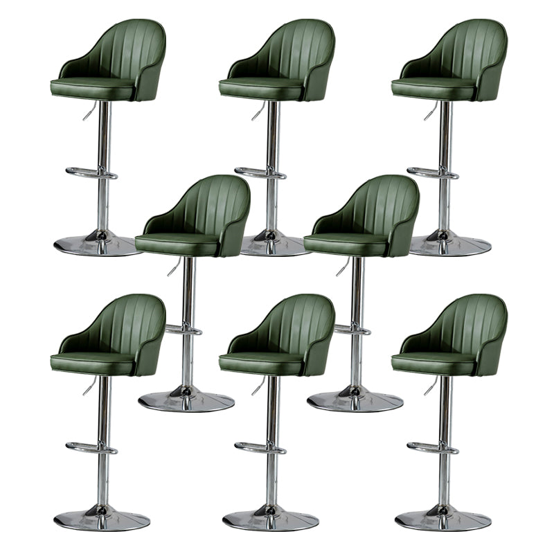 Contemporary Faux Leather Counter Stool Fabric Cushion in Matte Finish