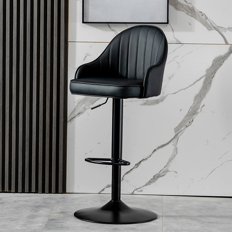 Contemporary Faux Leather Counter Stool Fabric Cushion in Matte Finish