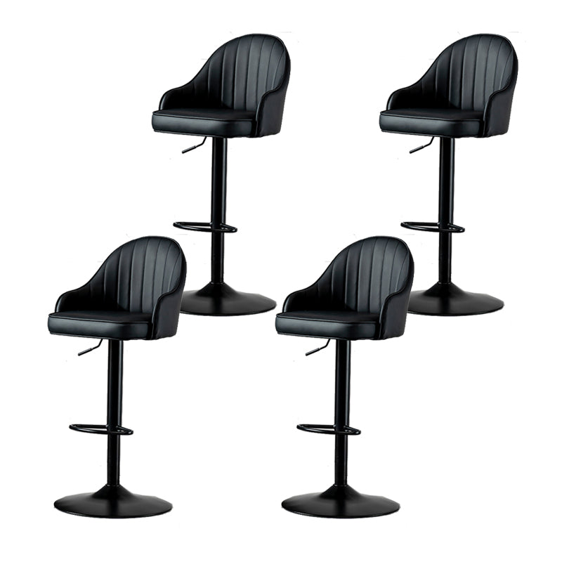 Contemporary Faux Leather Counter Stool Fabric Cushion in Matte Finish