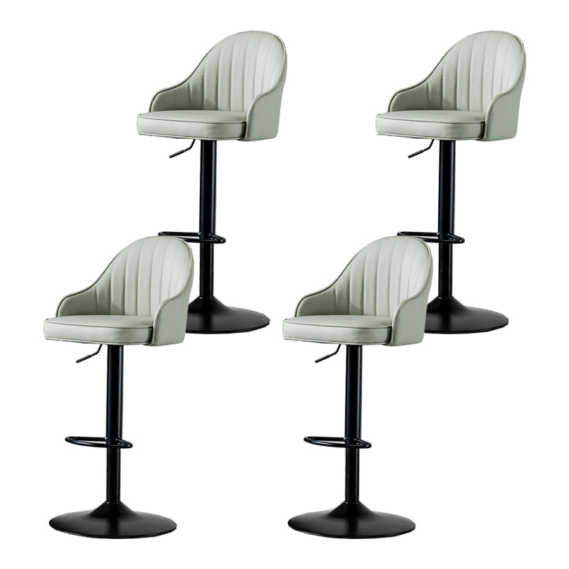 Contemporary Faux Leather Counter Stool Fabric Cushion in Matte Finish