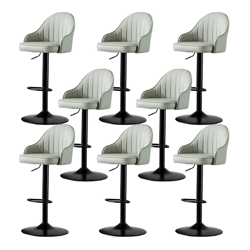 Contemporary Faux Leather Counter Stool Fabric Cushion in Matte Finish