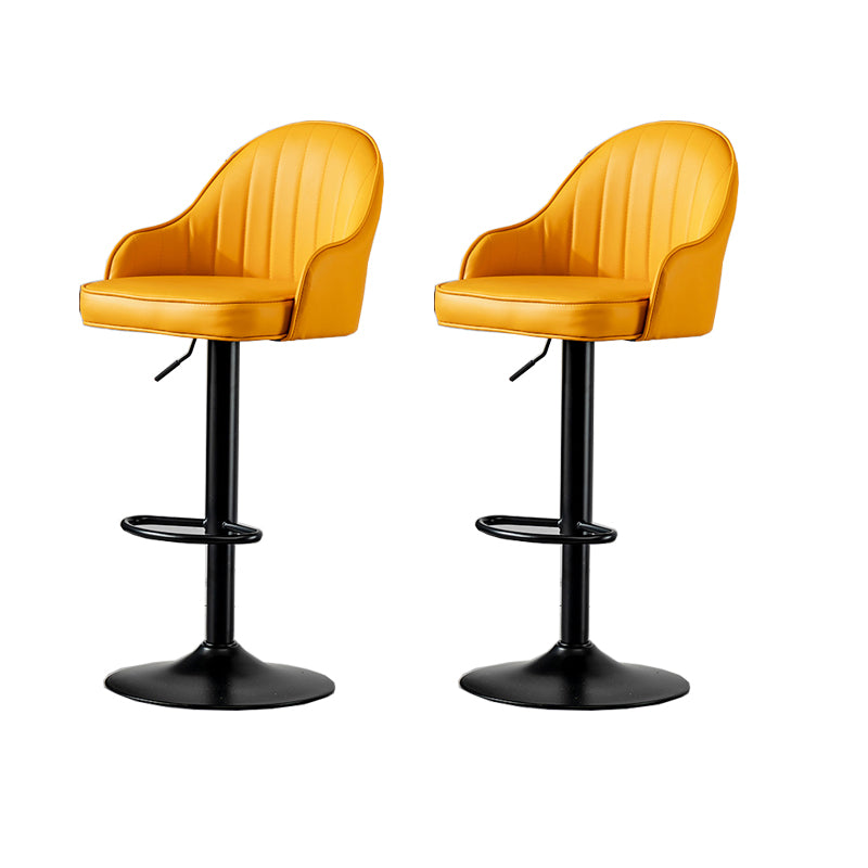 Contemporary Faux Leather Counter Stool Fabric Cushion in Matte Finish