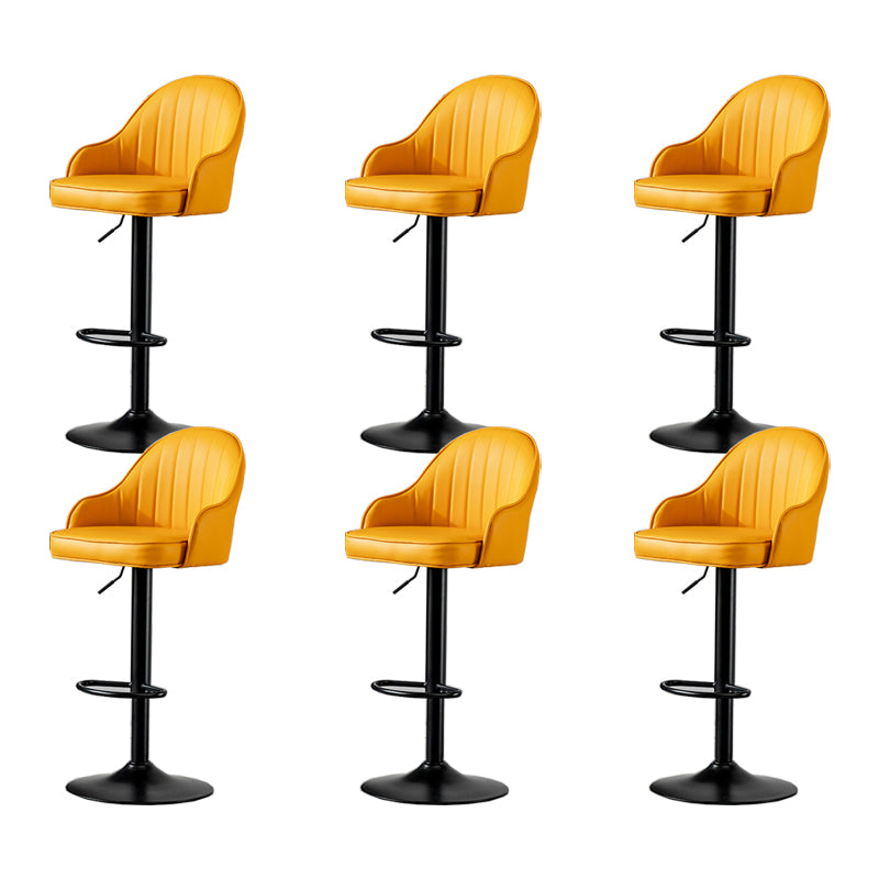 Contemporary Faux Leather Counter Stool Fabric Cushion in Matte Finish