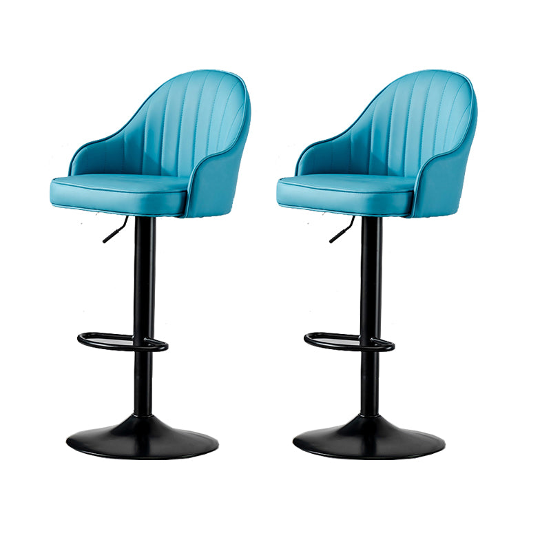 Contemporary Faux Leather Counter Stool Fabric Cushion in Matte Finish