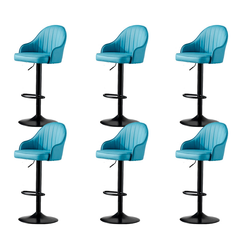 Contemporary Faux Leather Counter Stool Fabric Cushion in Matte Finish