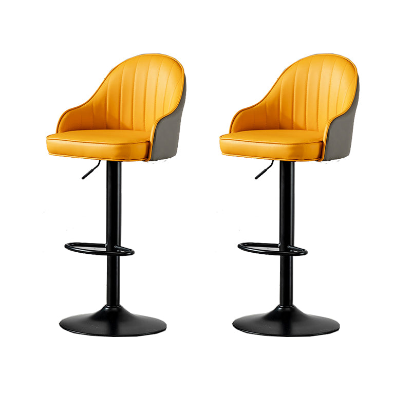 Contemporary Faux Leather Counter Stool Fabric Cushion in Matte Finish