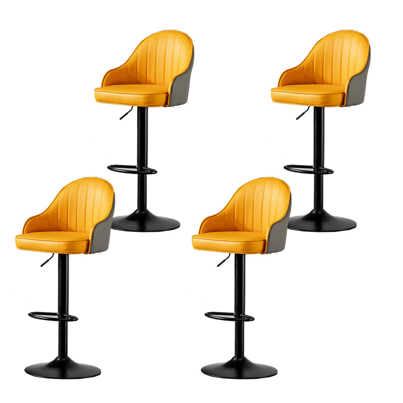 Contemporary Faux Leather Counter Stool Fabric Cushion in Matte Finish