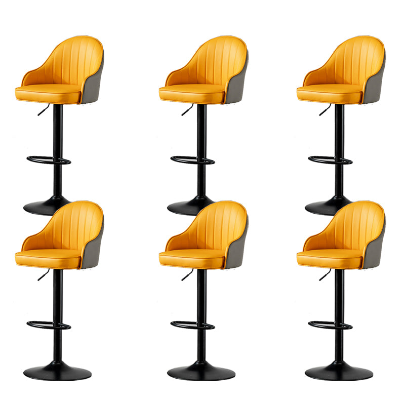 Contemporary Faux Leather Counter Stool Fabric Cushion in Matte Finish