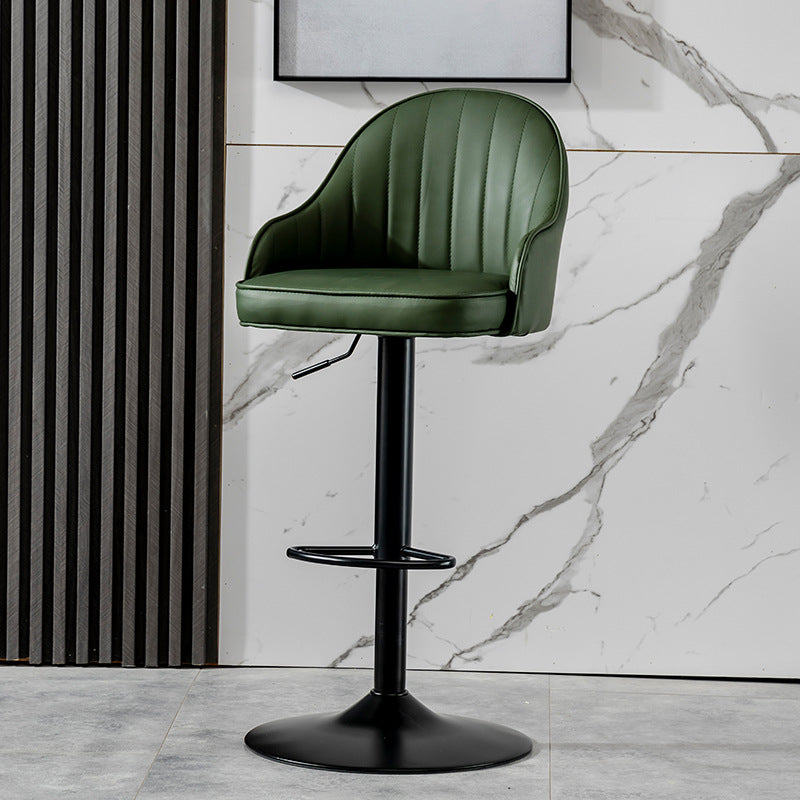 Contemporary Faux Leather Counter Stool Fabric Cushion in Matte Finish