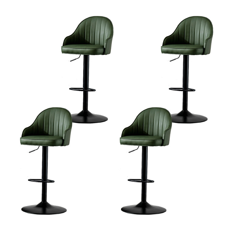 Contemporary Faux Leather Counter Stool Fabric Cushion in Matte Finish