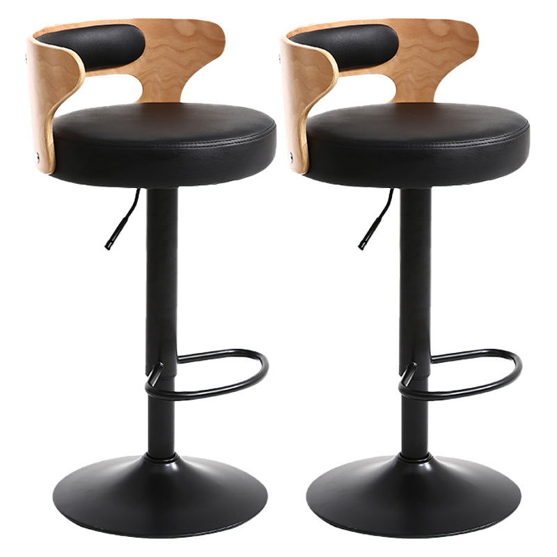 Contemporary Metal Stool PU Leather Barstools in Matte Finish for Home