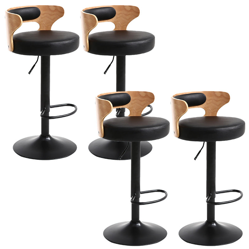 Contemporary Metal Stool PU Leather Barstools in Matte Finish for Home