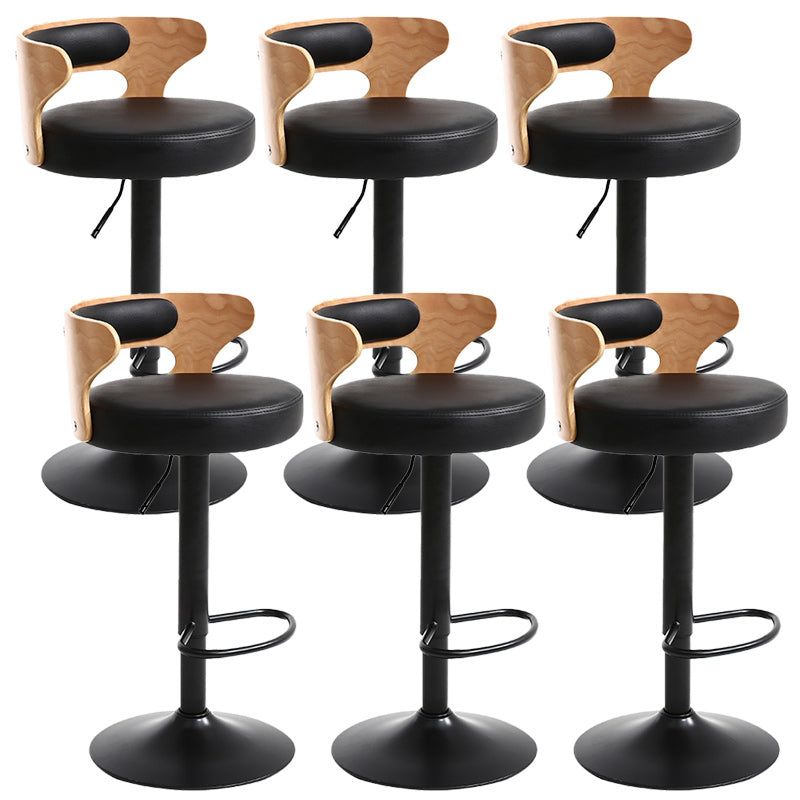 Contemporary Metal Stool PU Leather Barstools in Matte Finish for Home