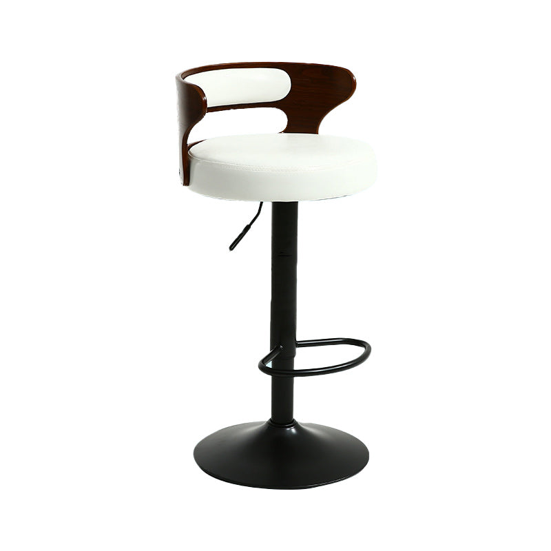 Contemporary Metal Stool PU Leather Barstools in Matte Finish for Home