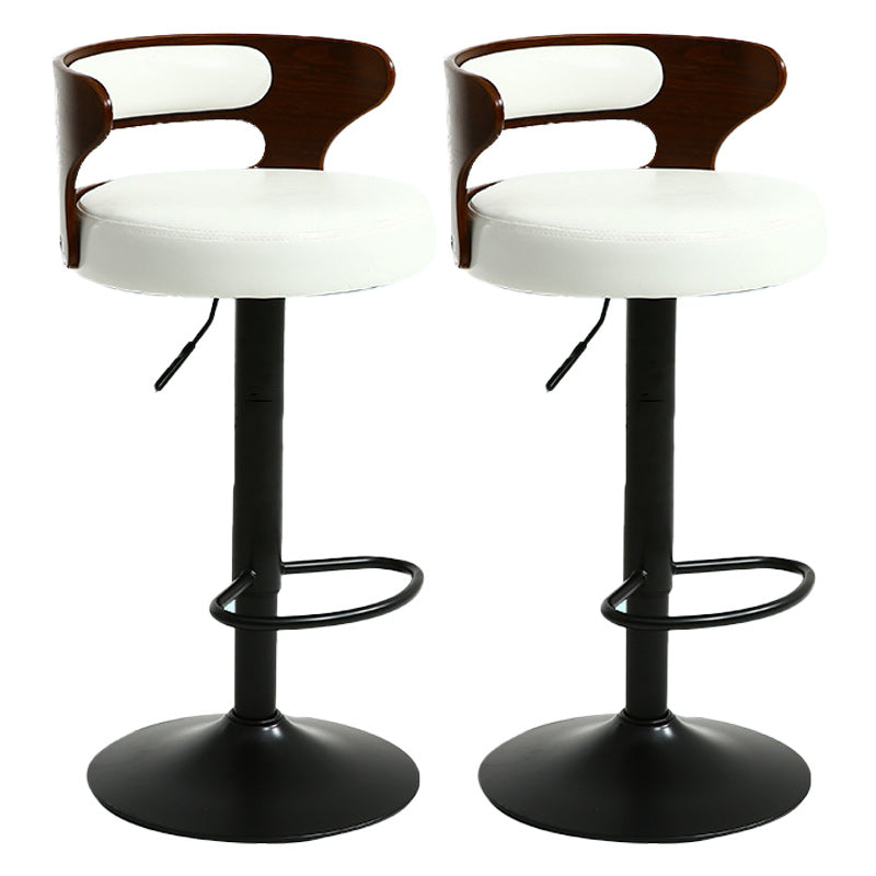 Contemporary Metal Stool PU Leather Barstools in Matte Finish for Home