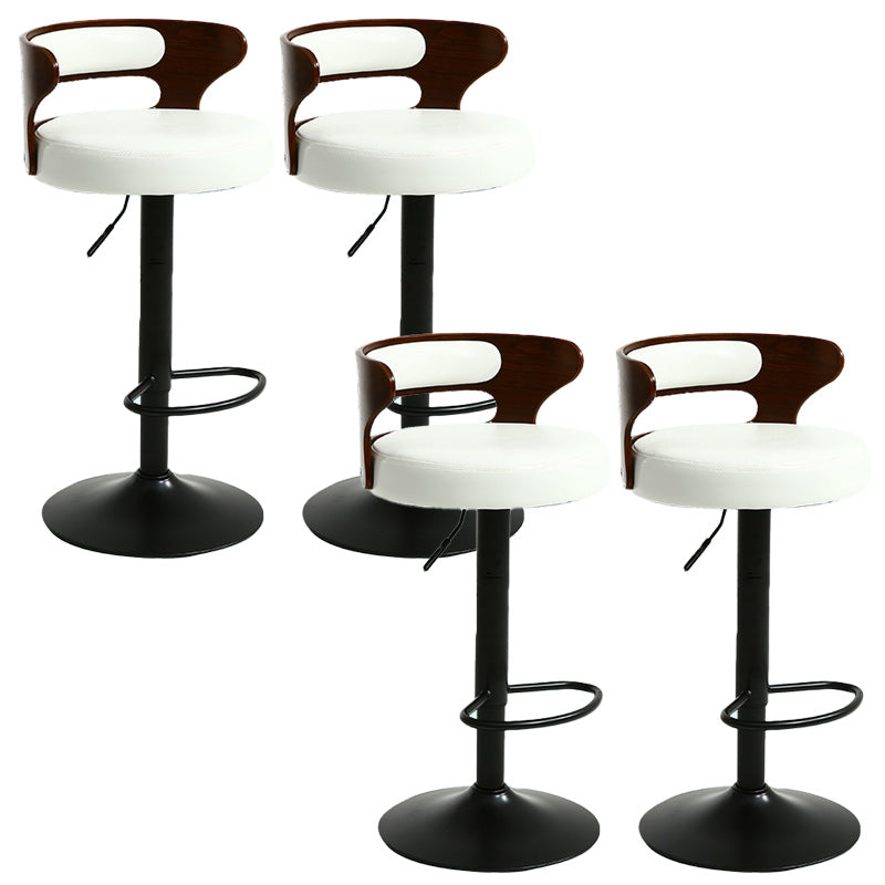 Contemporary Metal Stool PU Leather Barstools in Matte Finish for Home