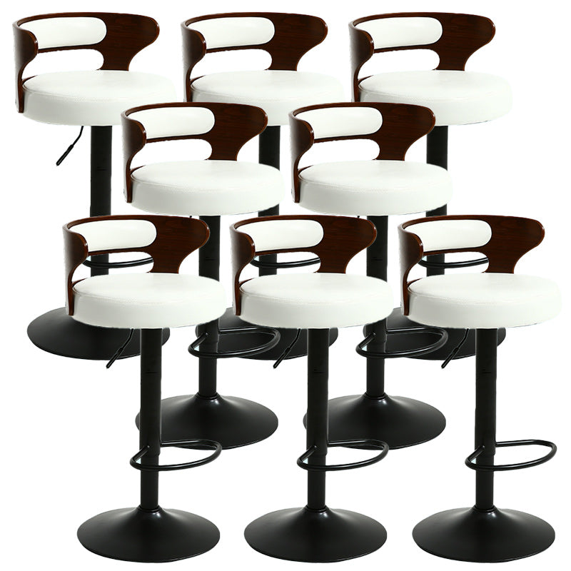 Contemporary Metal Stool PU Leather Barstools in Matte Finish for Home