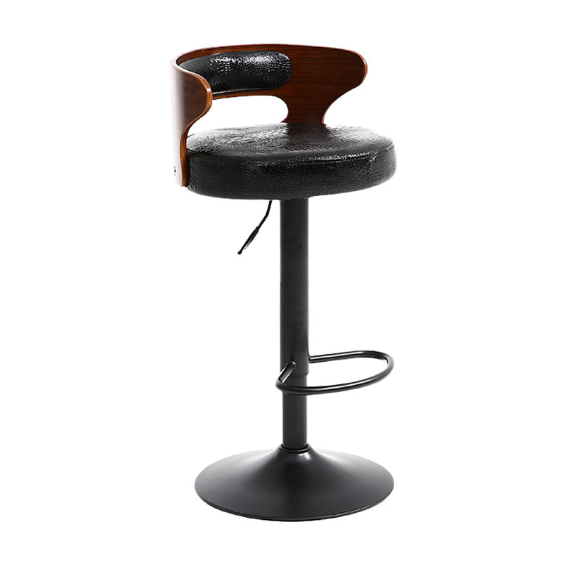 Contemporary Metal Stool PU Leather Barstools in Matte Finish for Home