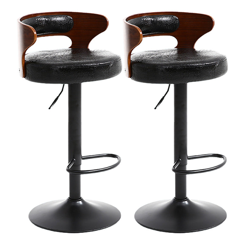 Contemporary Metal Stool PU Leather Barstools in Matte Finish for Home