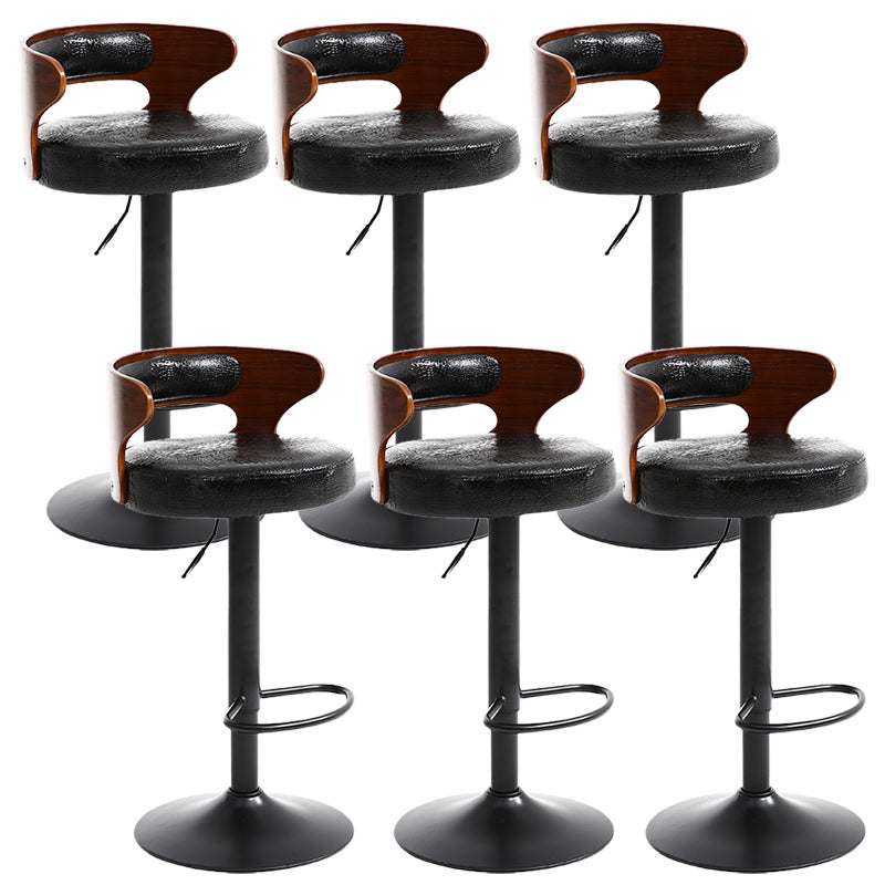 Contemporary Metal Stool PU Leather Barstools in Matte Finish for Home
