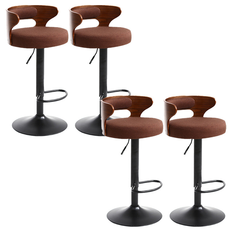 Contemporary Metal Stool PU Leather Barstools in Matte Finish for Home