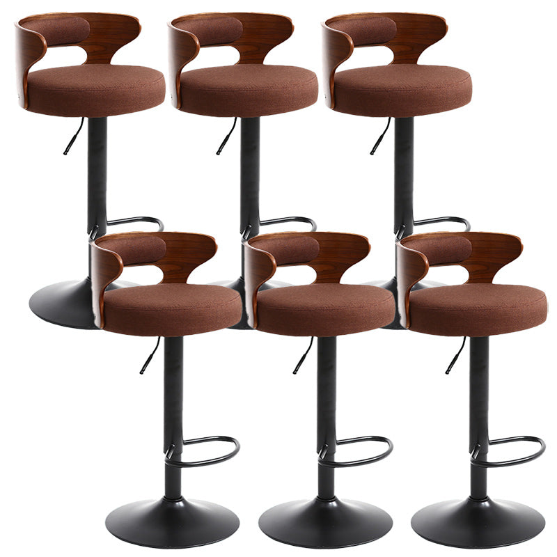 Contemporary Metal Stool PU Leather Barstools in Matte Finish for Home