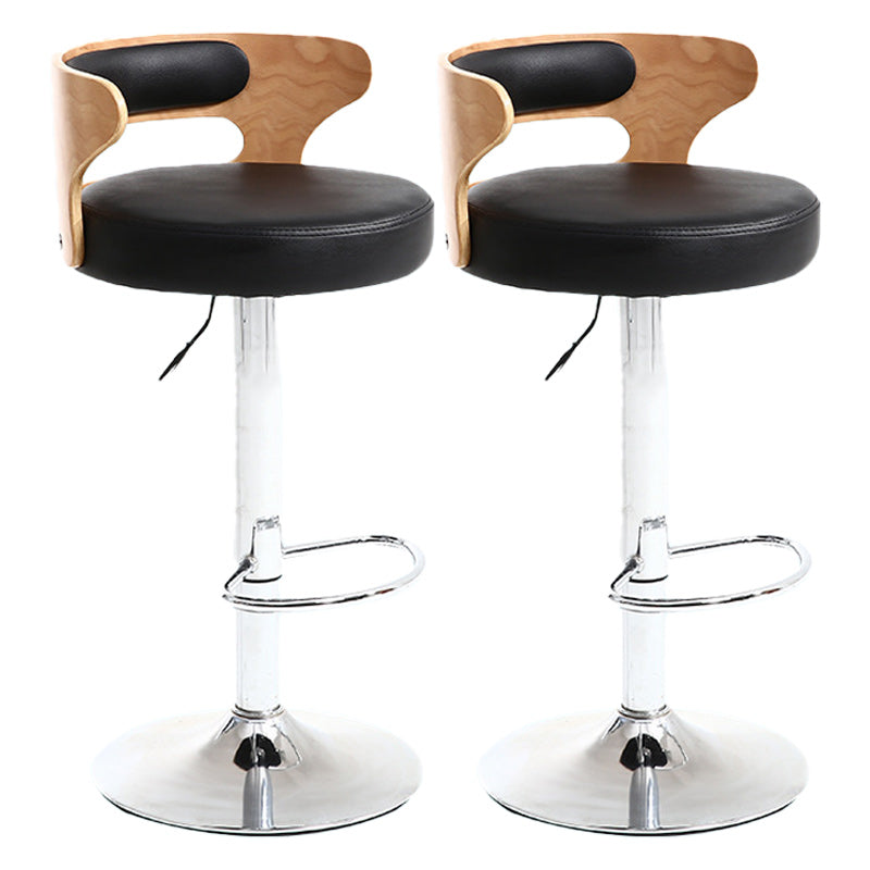 Contemporary Metal Stool PU Leather Barstools in Matte Finish for Home