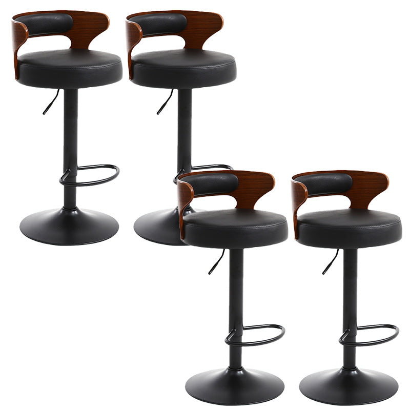 Contemporary Metal Stool PU Leather Barstools in Matte Finish for Home