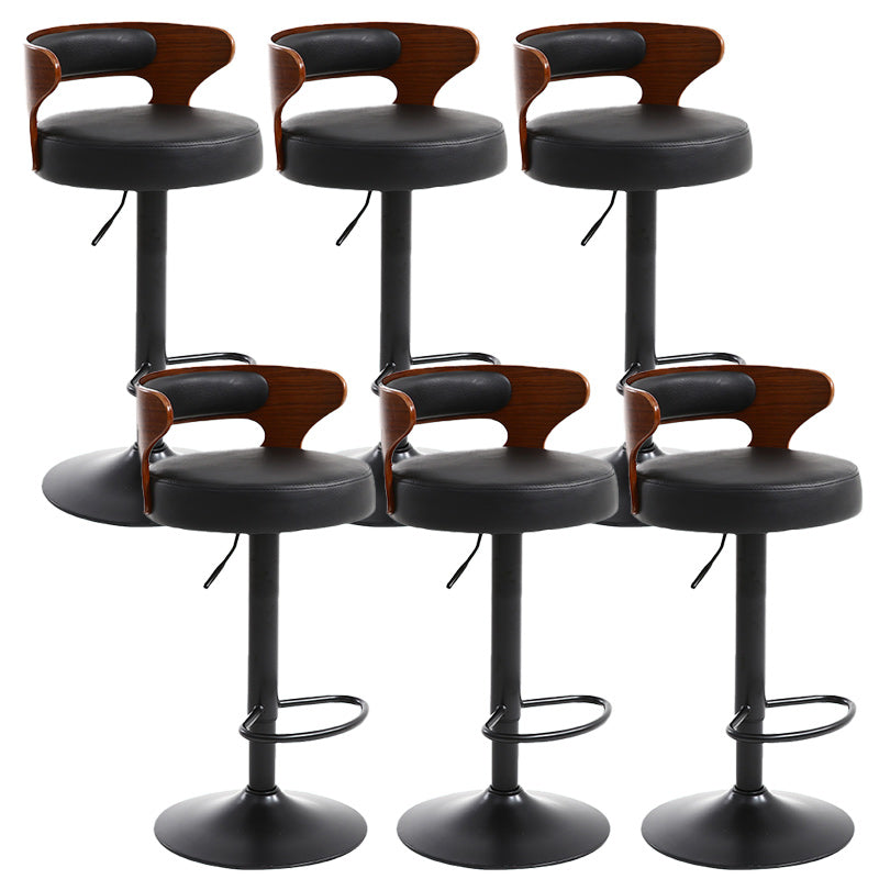 Contemporary Metal Stool PU Leather Barstools in Matte Finish for Home