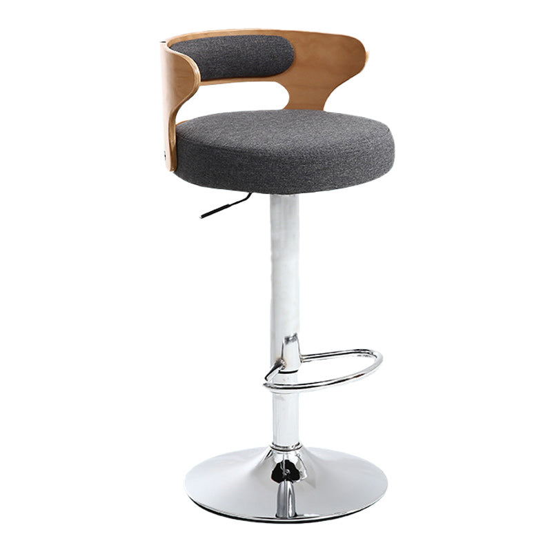 Contemporary Metal Stool PU Leather Barstools in Matte Finish for Home