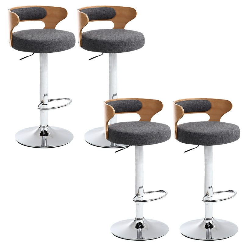 Contemporary Metal Stool PU Leather Barstools in Matte Finish for Home
