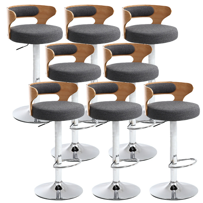 Contemporary Metal Stool PU Leather Barstools in Matte Finish for Home