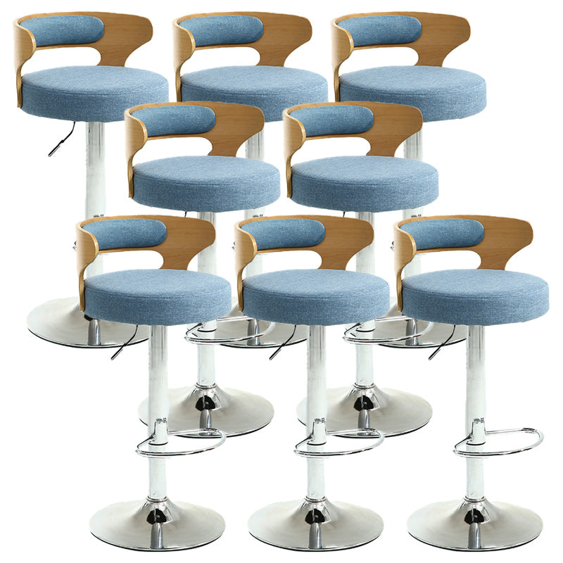Contemporary Metal Stool PU Leather Barstools in Matte Finish for Home