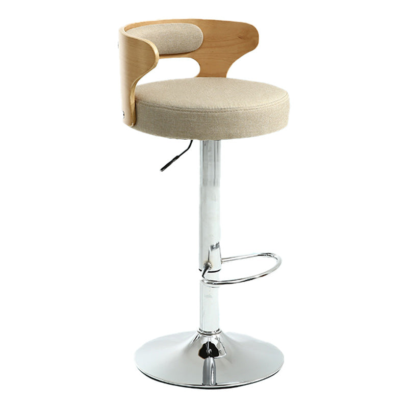 Contemporary Metal Stool PU Leather Barstools in Matte Finish for Home