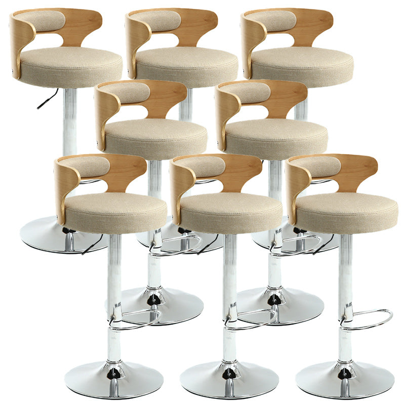 Contemporary Metal Stool PU Leather Barstools in Matte Finish for Home