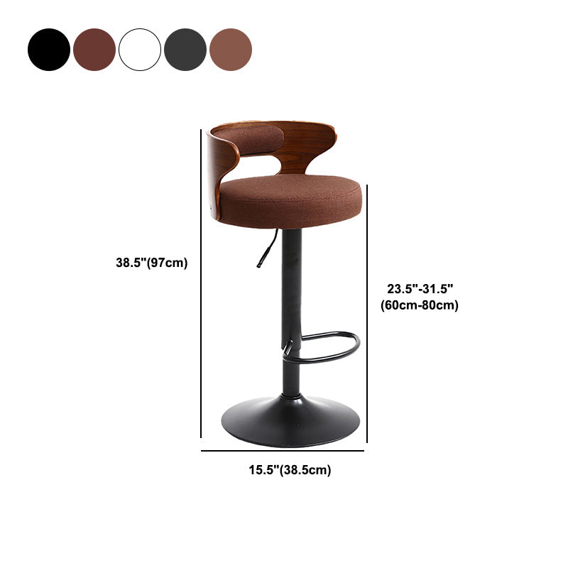Contemporary Metal Stool PU Leather Barstools in Matte Finish for Home
