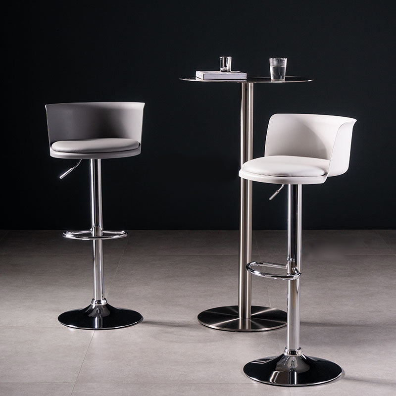 Scandinavian Adjustable Height Barstool Faux Leather Swivel Bar Stools