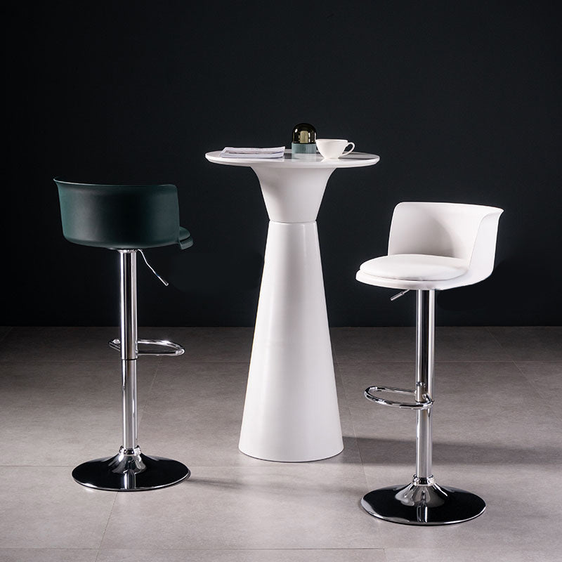 Scandinavian Adjustable Height Barstool Faux Leather Swivel Bar Stools