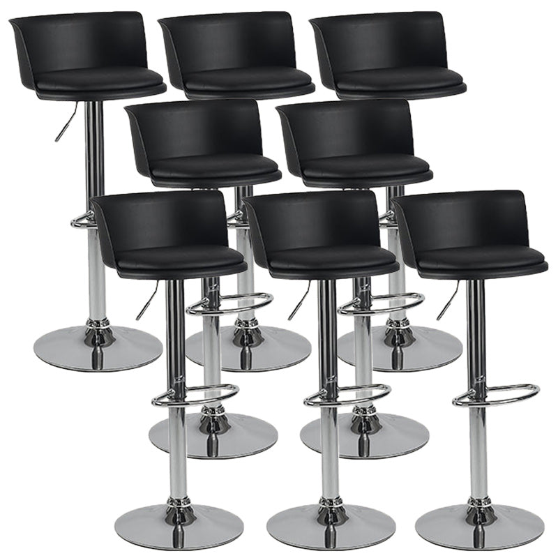 Scandinavian Adjustable Height Barstool Faux Leather Swivel Bar Stools