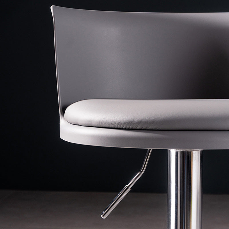 Scandinavian Adjustable Height Barstool Faux Leather Swivel Bar Stools