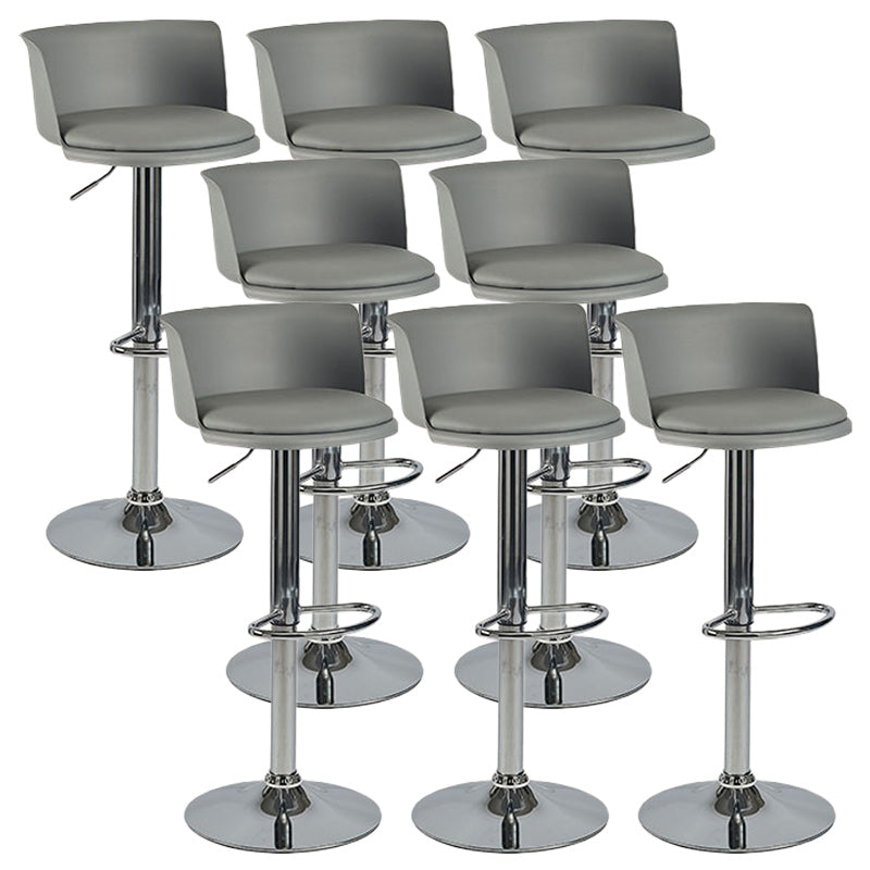 Scandinavian Adjustable Height Barstool Faux Leather Swivel Bar Stools