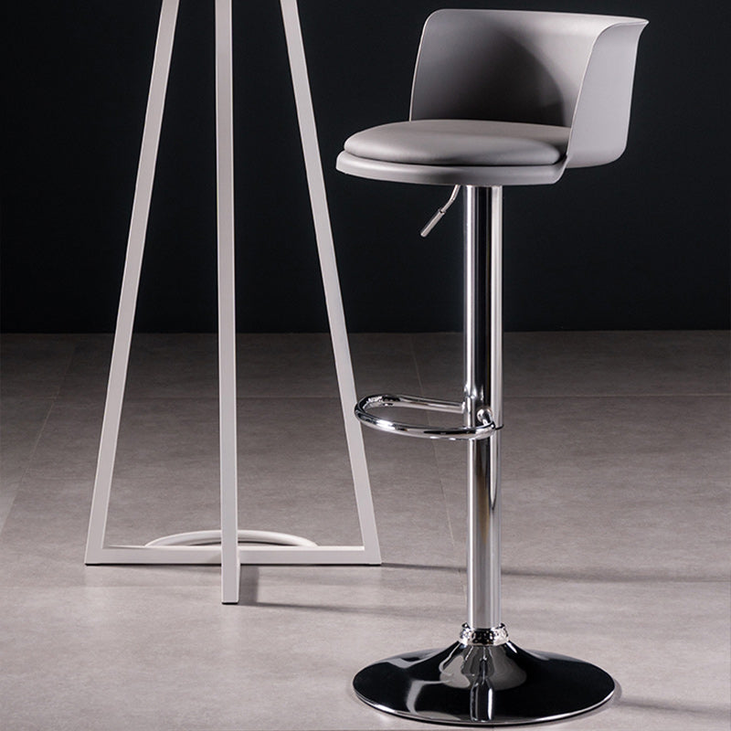 Scandinavian Adjustable Height Barstool Faux Leather Swivel Bar Stools