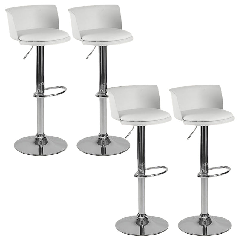 Scandinavian Adjustable Height Barstool Faux Leather Swivel Bar Stools