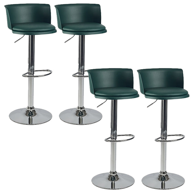Scandinavian Adjustable Height Barstool Faux Leather Swivel Bar Stools