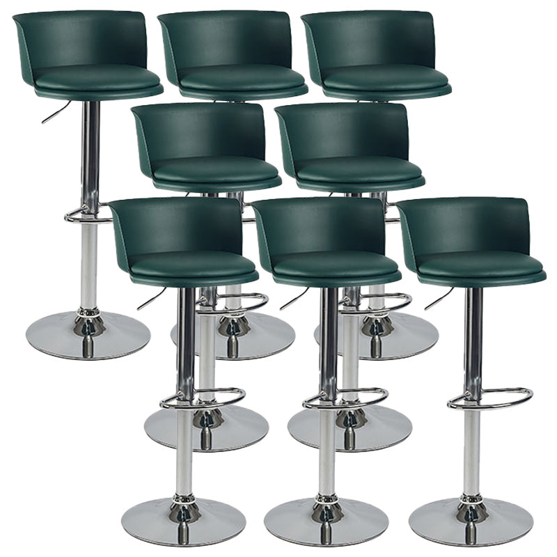 Scandinavian Adjustable Height Barstool Faux Leather Swivel Bar Stools