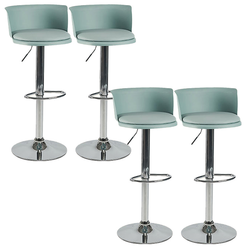 Scandinavian Adjustable Height Barstool Faux Leather Swivel Bar Stools