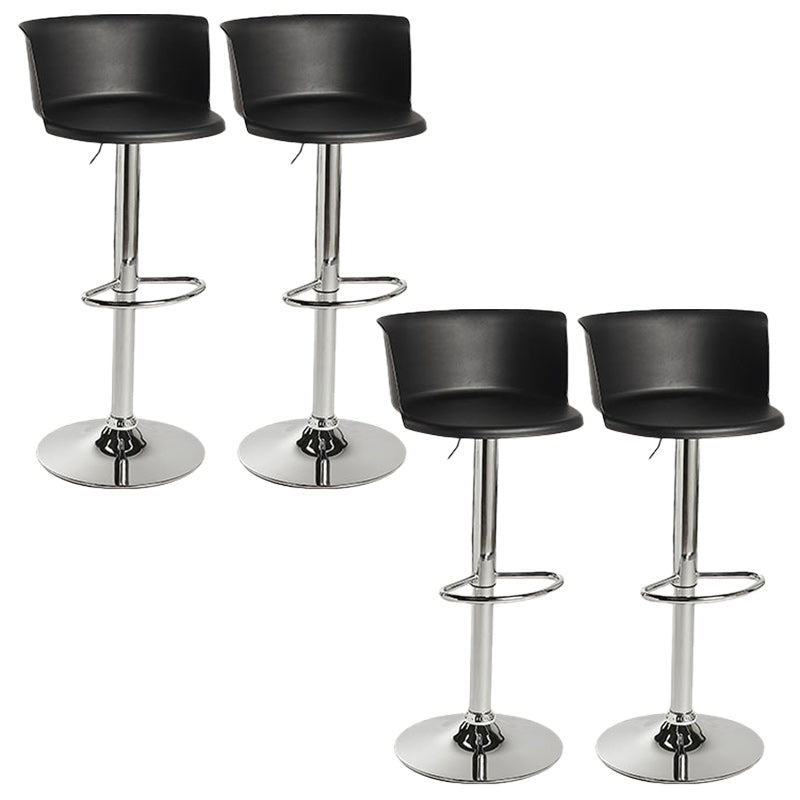Scandinavian Adjustable Height Barstool Faux Leather Swivel Bar Stools